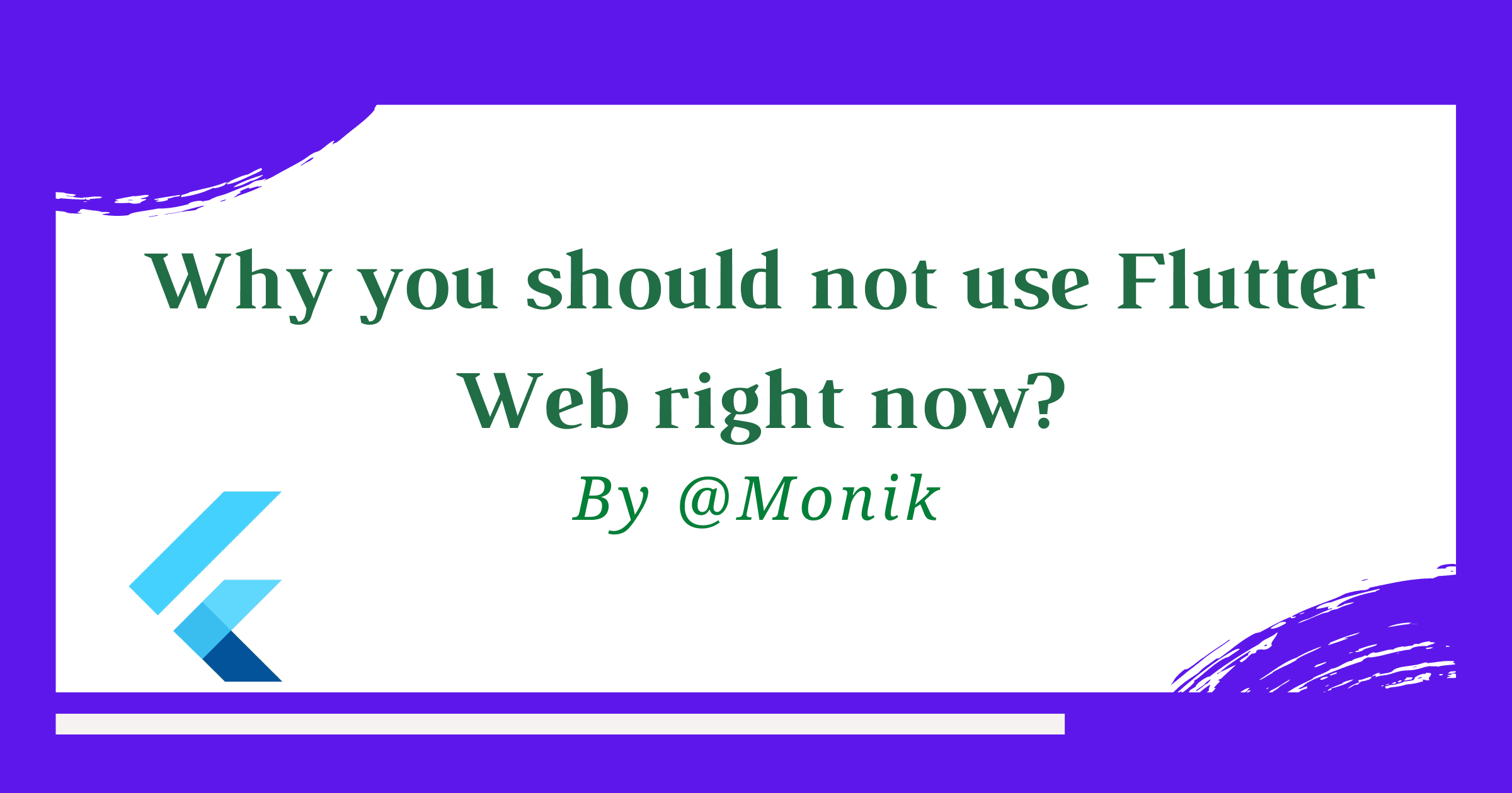 Why you shouldn't use Flutter Web for your websites right now?